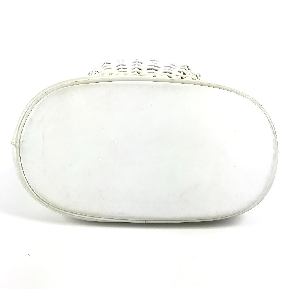 Salvatore Ferragamo ガンチーニ ロゴ カバン バケツ型 ハンドバッグ ストロー レディース ホワイト - brandshop-reference