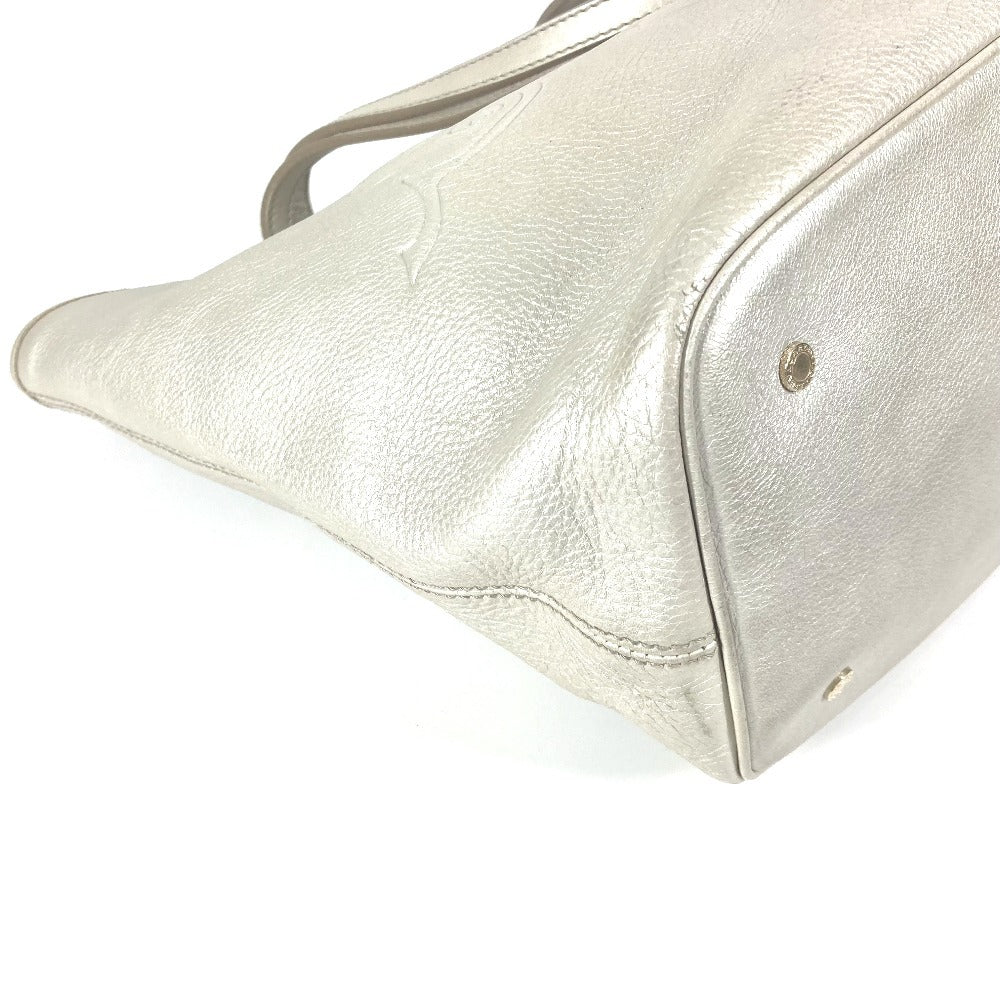 BVLGARI S.bulgari ロゴ ソティリオ ショルダーバッグ 肩掛け カバン トートバッグ レザー ユニセックス シルバー - brandshop-reference