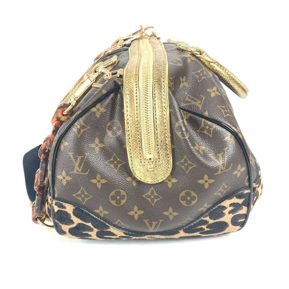 LOUIS VUITTON M95281 モノグラム レオパード スティーブン カバン ミニボストンバッグ 2WAYバッグ ショルダーバッグ チェーン ハンドバッグ モノグラムキャンバス レディース ブラウン - brandshop-reference