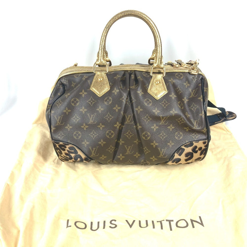 LOUIS VUITTON M95281 モノグラム レオパード スティーブン カバン ミニボストンバッグ 2WAYバッグ ショルダーバッグ チェーン ハンドバッグ モノグラムキャンバス レディース ブラウン - brandshop-reference