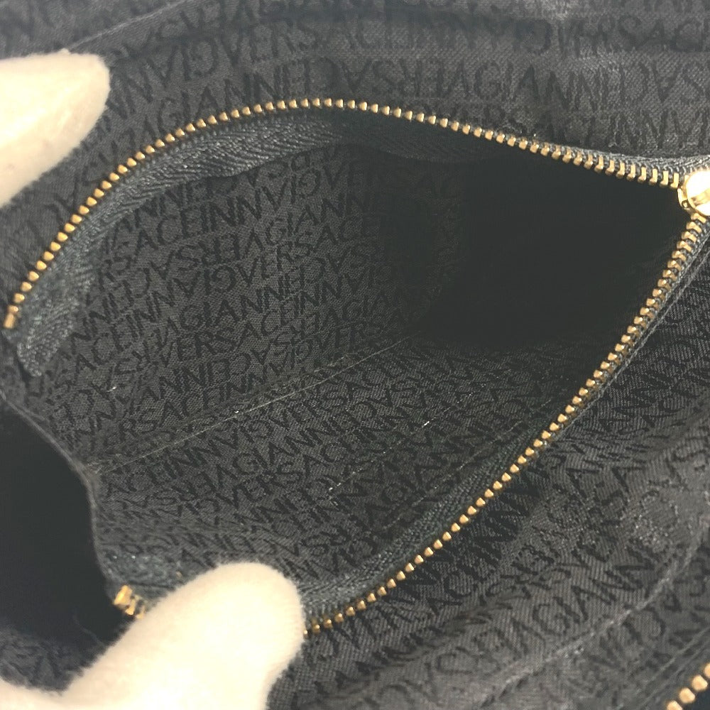 VERSACE ヴィンテージ サンバースト カバン クラッチバッグ 持ち手つき セカンドバッグ レザー レディース ブラック - brandshop-reference