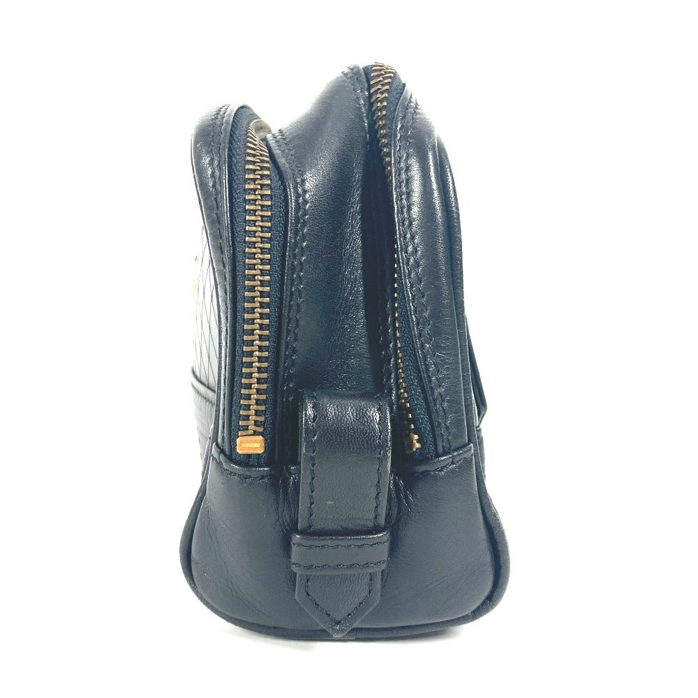 VERSACE ヴィンテージ サンバースト カバン クラッチバッグ 持ち手つき セカンドバッグ レザー レディース ブラック - brandshop-reference