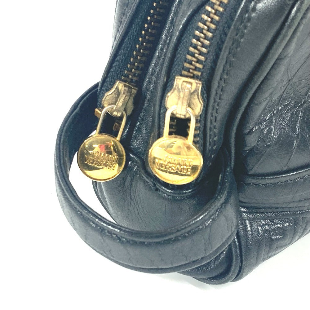 美品 VERSACE レザー サンバーストメダリオン エンボス セカンドバッグ 美品 VERSACE レザー サンバーストメダリオン エンボス セカ