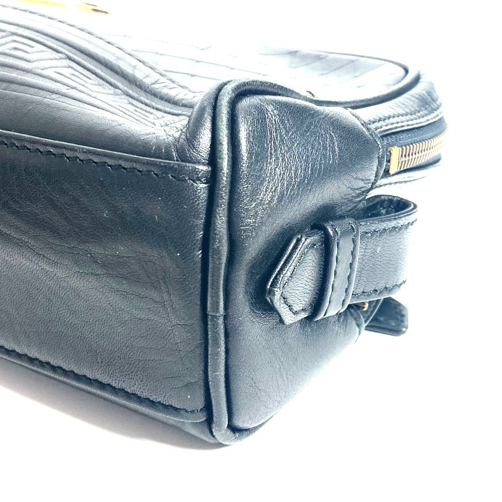 VERSACE ヴィンテージ サンバースト カバン クラッチバッグ 持ち手つき セカンドバッグ レザー レディース ブラック - brandshop-reference