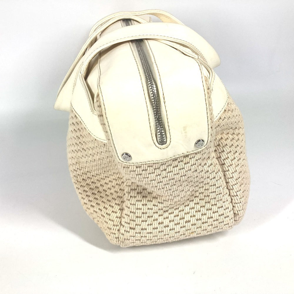 CHANEL CC Coco Mark Logo Tote Bag, Shoulder Bag, Handbag, Leather/Canvas, Women's, Beige