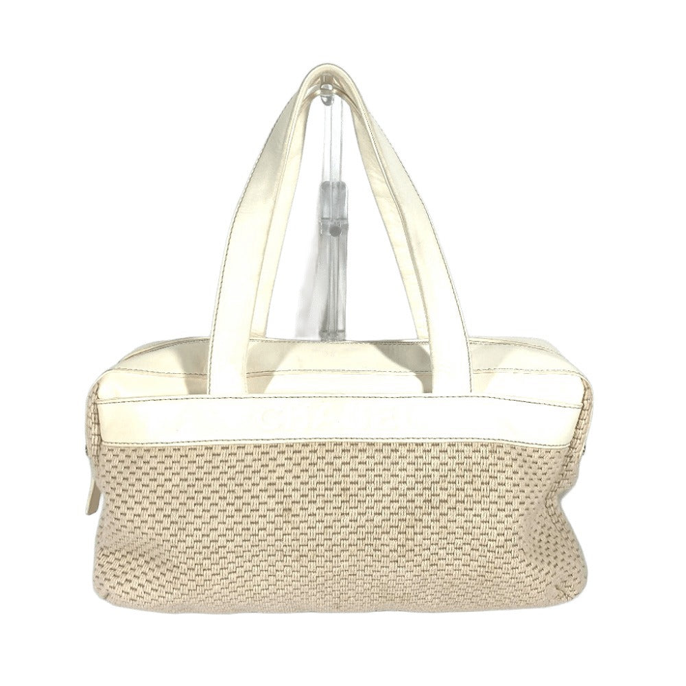 CHANEL CC Coco Mark Logo Tote Bag, Shoulder Bag, Handbag, Leather/Canvas, Women's, Beige