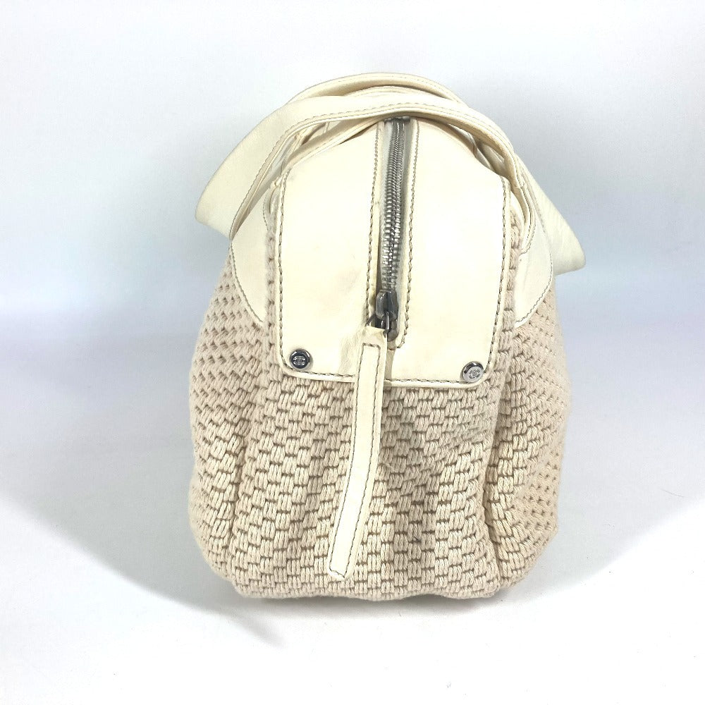 CHANEL CC Coco Mark Logo Tote Bag, Shoulder Bag, Handbag, Leather/Canvas, Women's, Beige