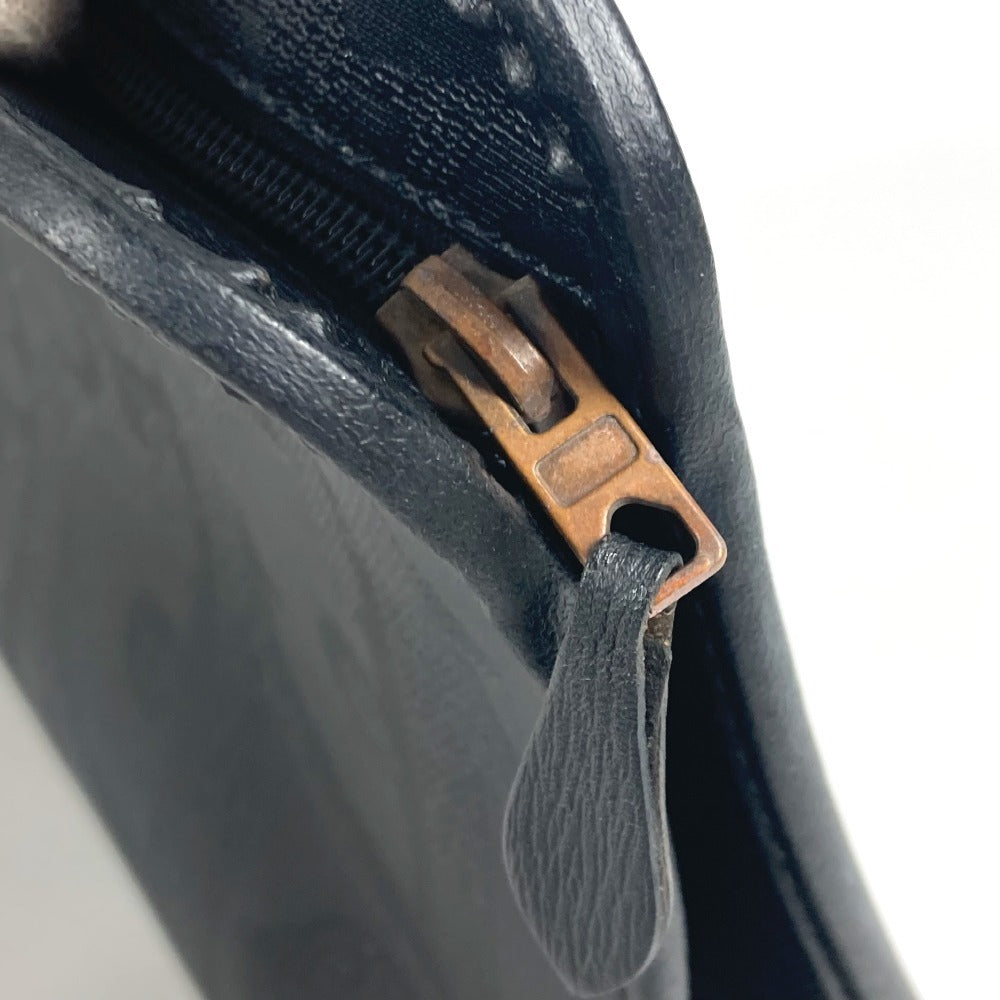 Dior ヴィンテージ ロゴ カバン ポーチ クラッチバッグ セカンドバッグ PVC/レザー ユニセックス ネイビー - brandshop-reference