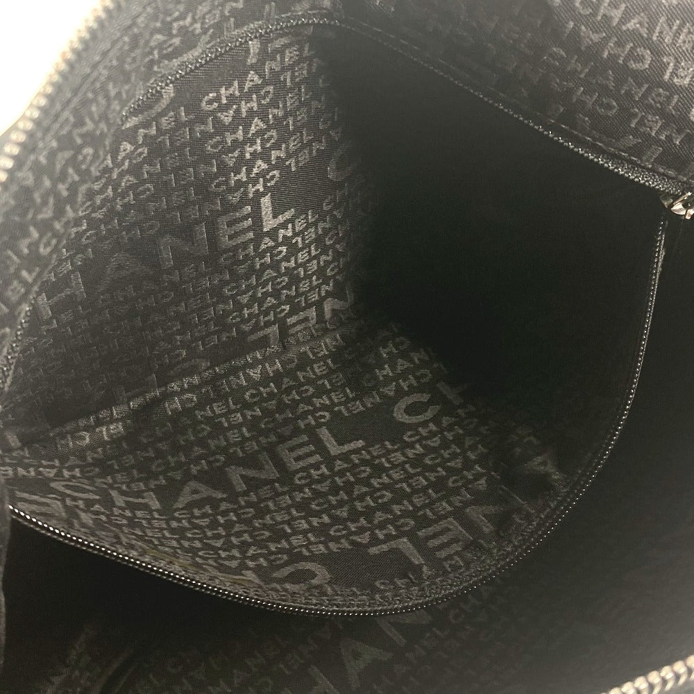 CHANEL CC ココマーク チョコバー カバン チェーン 肩掛け ショルダーバッグ レザー/ナイロン レディース ブラック