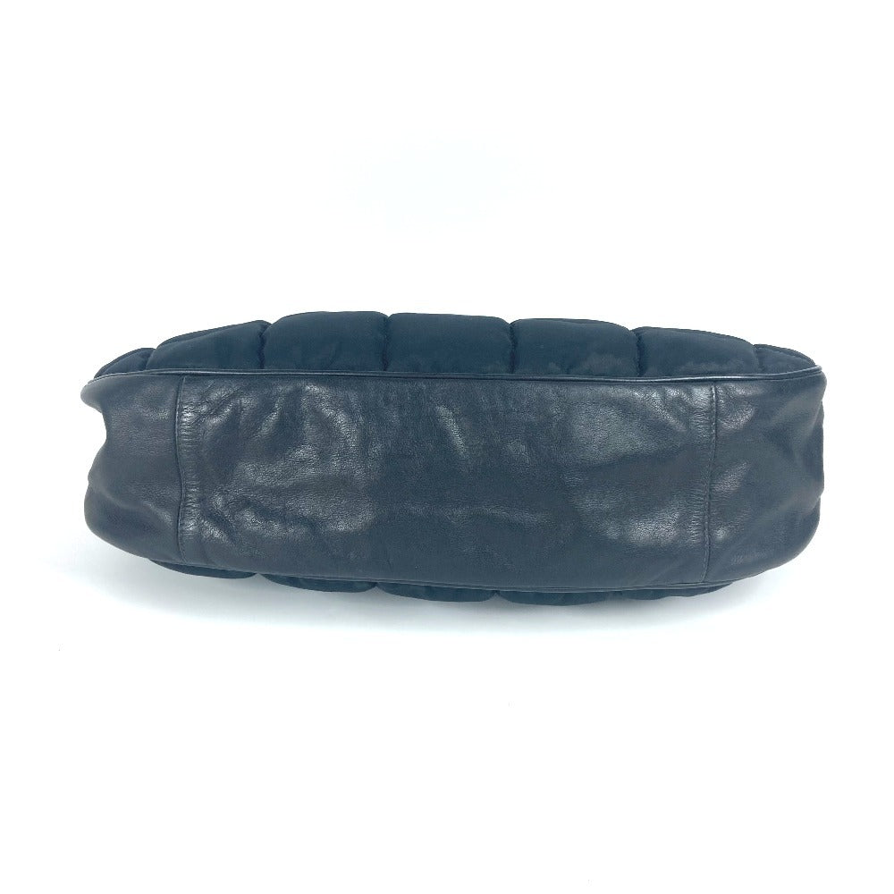 CHANEL CC ココマーク チョコバー カバン チェーン 肩掛け ショルダーバッグ レザー/ナイロン レディース ブラック