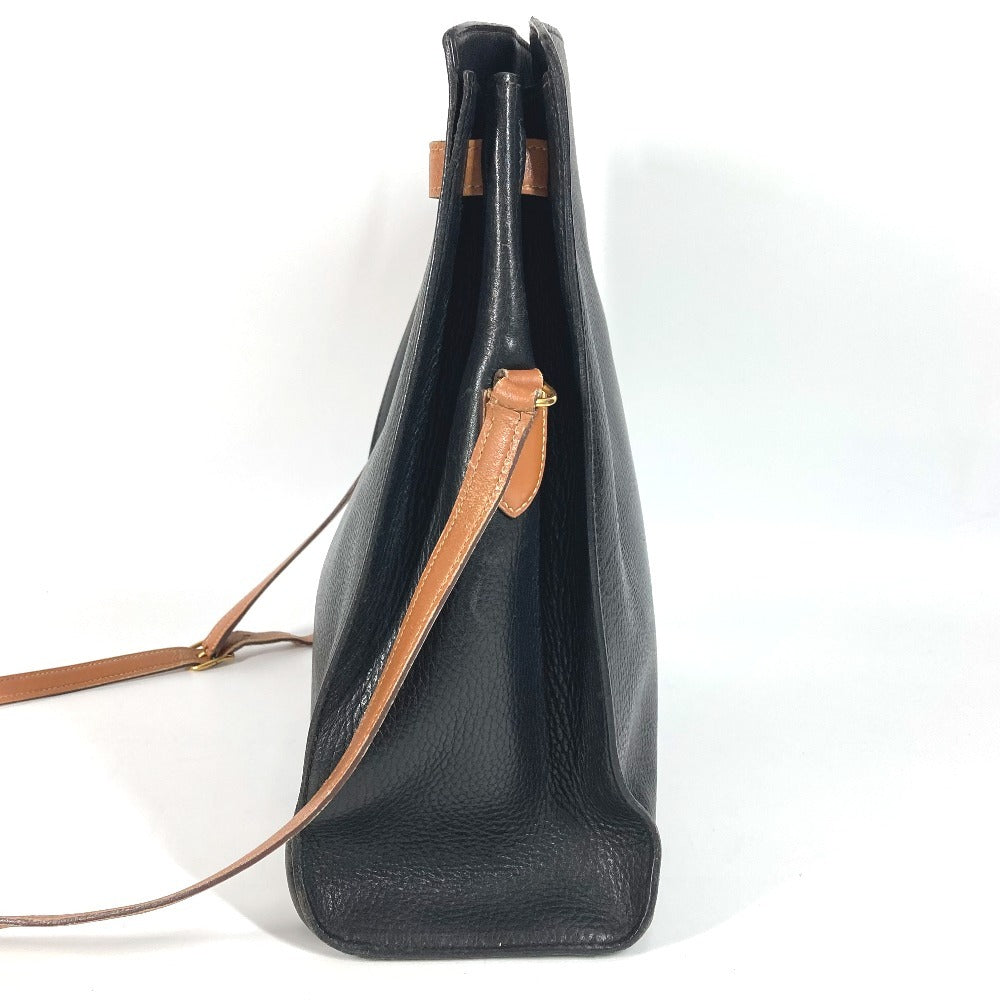 HERMES ヴィンテージ ケリースポーツGM ケリースポーツ GM 肩掛け バイカラー カバン ショルダーバッグ アルデンヌ レディース ブラック - brandshop-reference