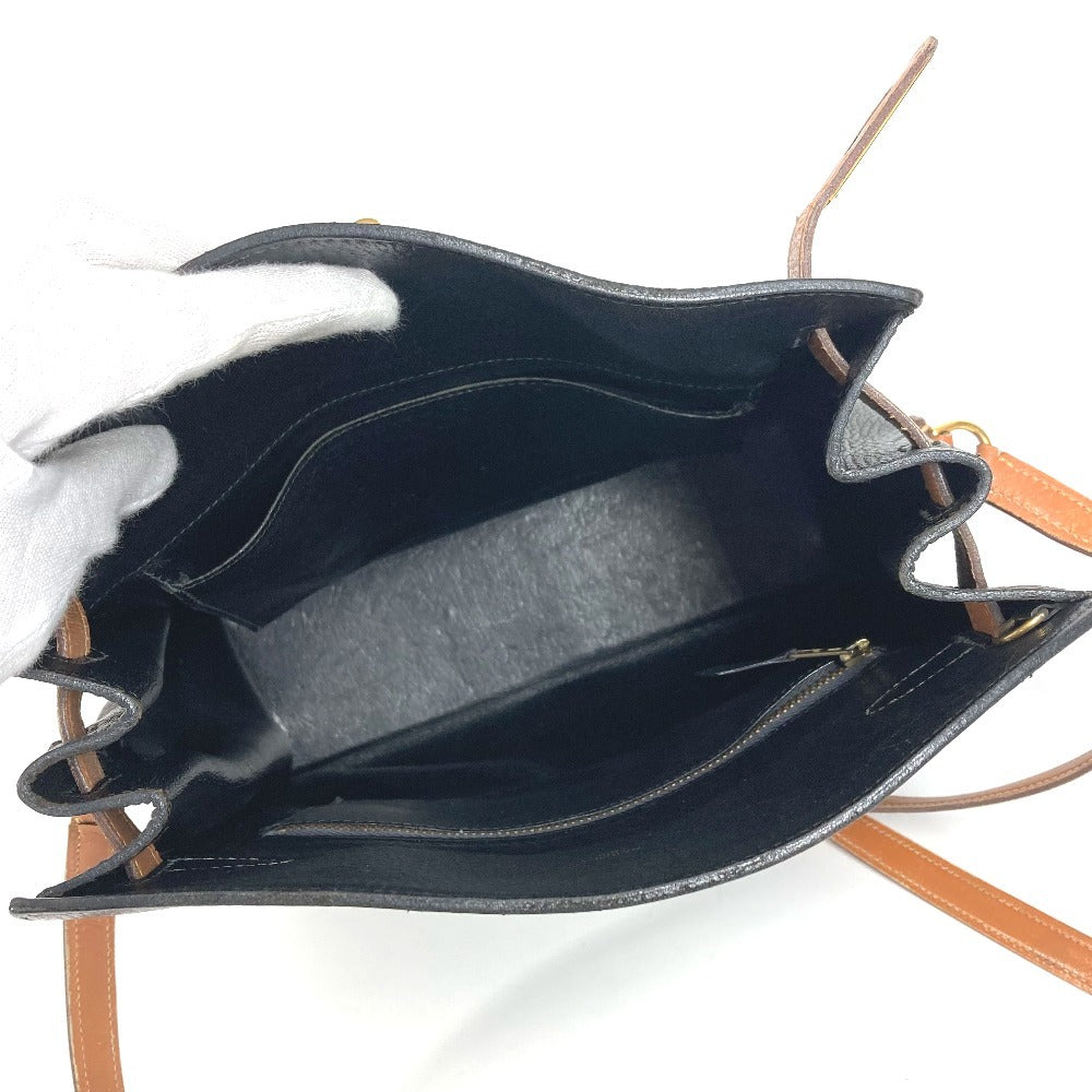 HERMES ヴィンテージ ケリースポーツGM ケリースポーツ GM 肩掛け バイカラー カバン ショルダーバッグ アルデンヌ レディース ブラック - brandshop-reference