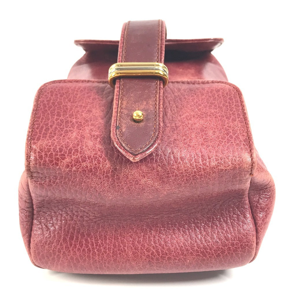 CARTIER ヴィンテージ マストライン ロゴ トリニティ カバン バニティ ポーチ ハンドバッグ レザー レディース ボルドー - brandshop-reference