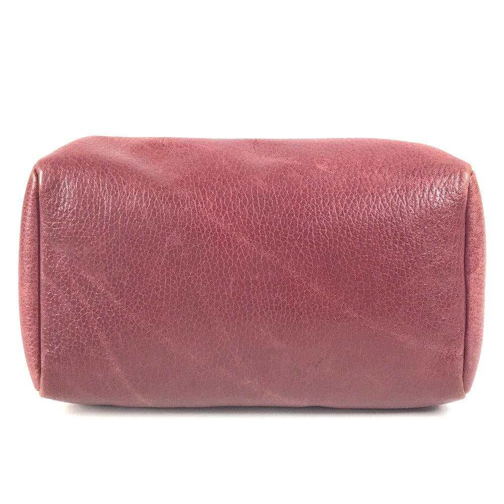 CARTIER ヴィンテージ マストライン ロゴ トリニティ カバン バニティ ポーチ ハンドバッグ レザー レディース ボルドー - brandshop-reference