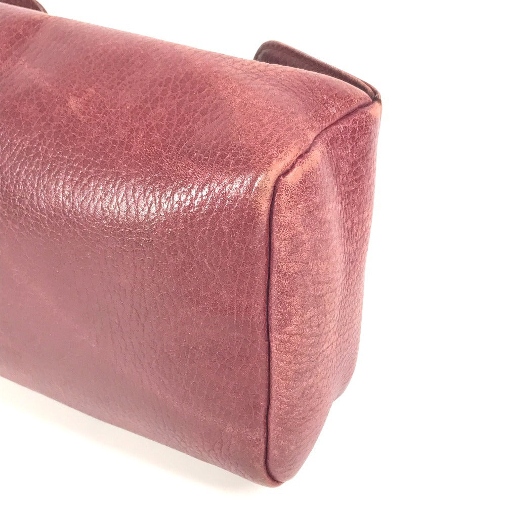 CARTIER ヴィンテージ マストライン ロゴ トリニティ カバン バニティ ポーチ ハンドバッグ レザー レディース ボルドー - brandshop-reference