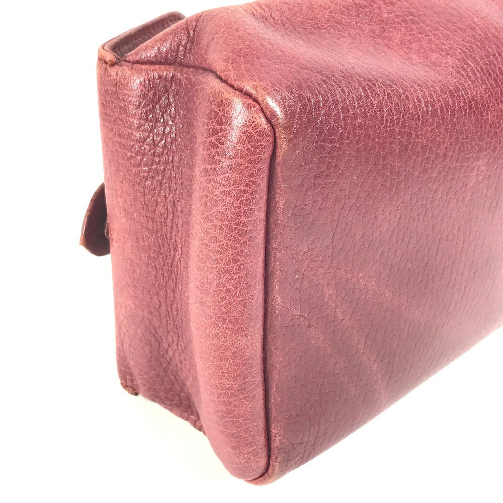 CARTIER ヴィンテージ マストライン ロゴ トリニティ カバン バニティ ポーチ ハンドバッグ レザー レディース ボルドー - brandshop-reference