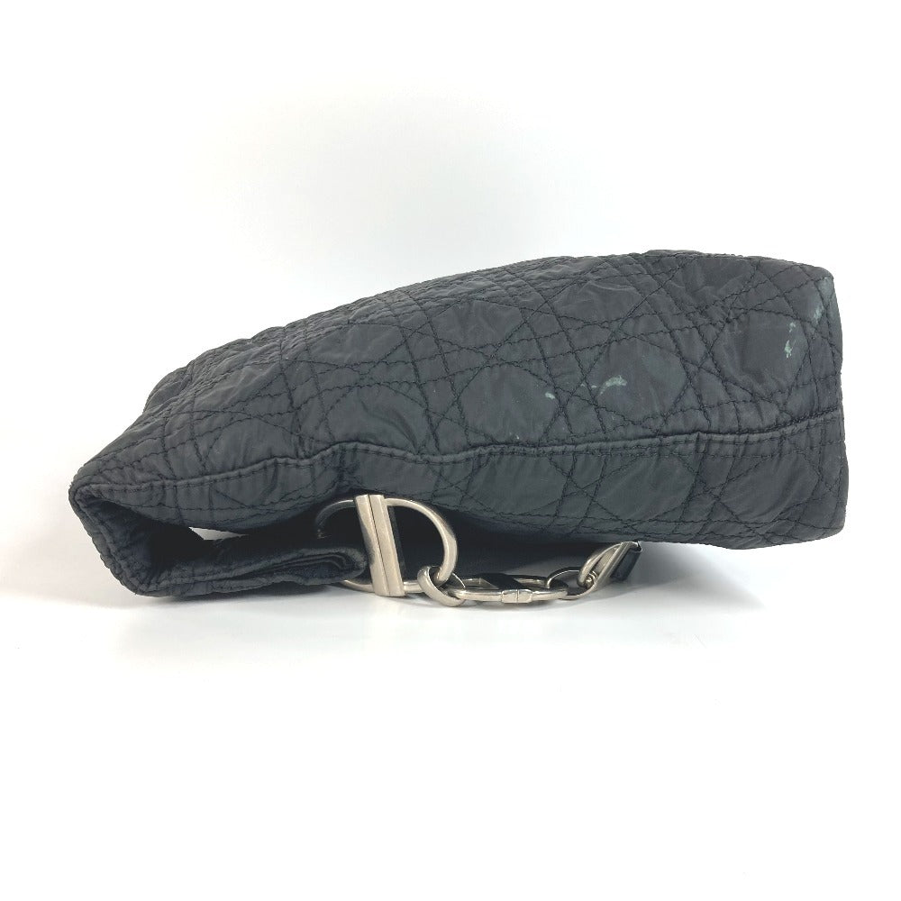 Dior Cannage Logo Bag Shoulder Bag Nylon Women's Black