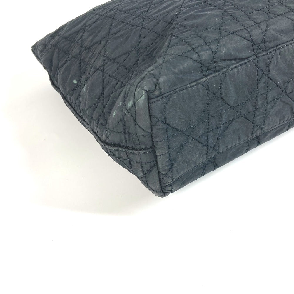 Dior Cannage Logo Bag Shoulder Bag Nylon Women's Black