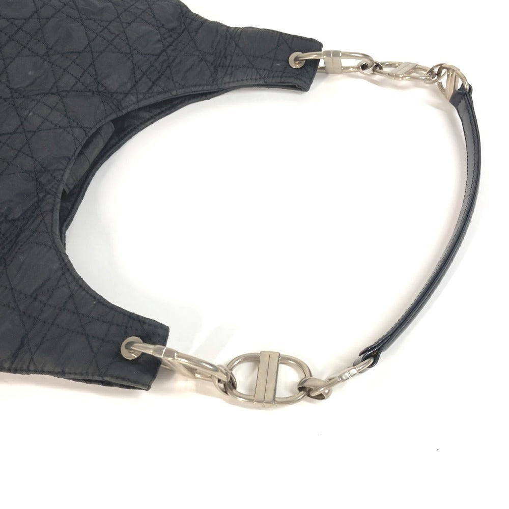 Dior Cannage Logo Bag Shoulder Bag Nylon Women's Black