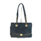 Versace Vintage Sunburst Sun God Bag Tote Bag Bahu Rantai Bahu Beg Nylon Wanita Hitam
