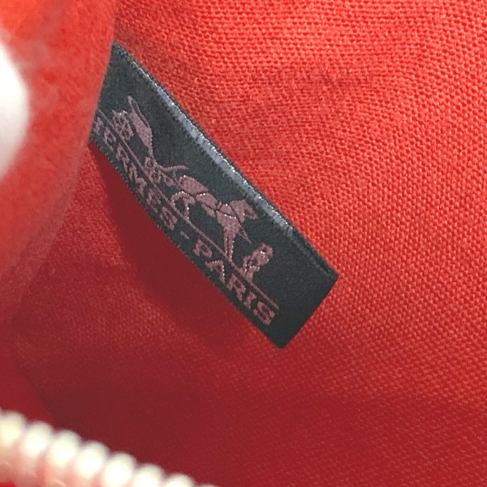 HERMES 파우치 첨부 칸 GM 칸 GM 스트라이프 가방 토트 백 비치 가방 핸드백 캔버스 유니섹스 레드