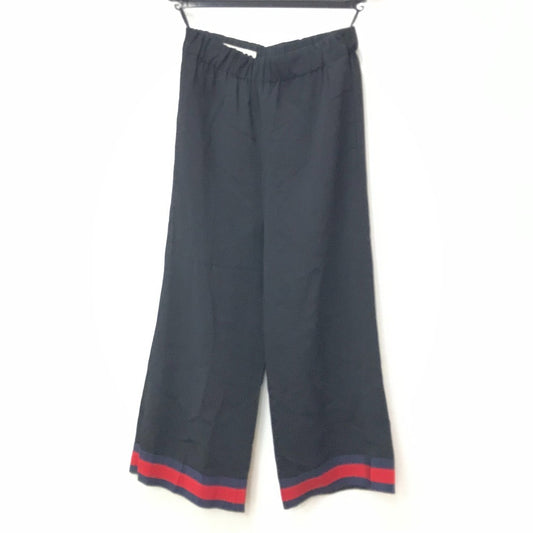 Gucci 577607 Logo Line Pants Bawah Pakaian Pakaian Seluar Wool Wanita Hitam