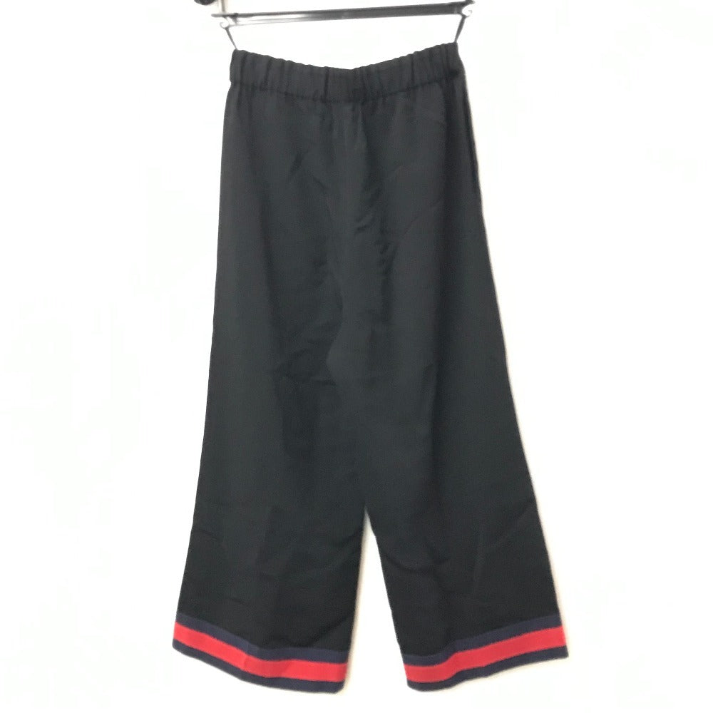 Gucci 577607 Logo Line Pants Bawah Pakaian Pakaian Seluar Wool Wanita Hitam