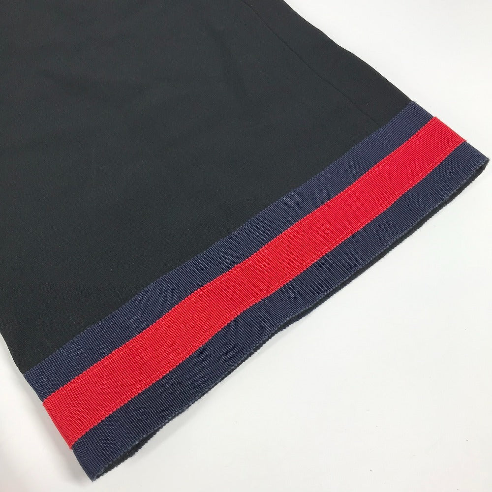 Gucci 577607 Logo Line Pants Bawah Pakaian Pakaian Seluar Wool Wanita Hitam