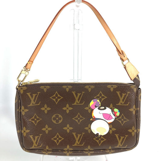 LOUIS VUITTON M51981 Monogram Panda Takashi Murakami Pochette Bolsa de accesorios Bolsa de accesorios Bolso Bolso de hombro Monogram Canvas Mujer Marrón