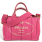 Prada Kanapa Logo Bag Tote Bag 2way Bag Bahu Beg Crossbody Handbag Canvas Ladies Pink