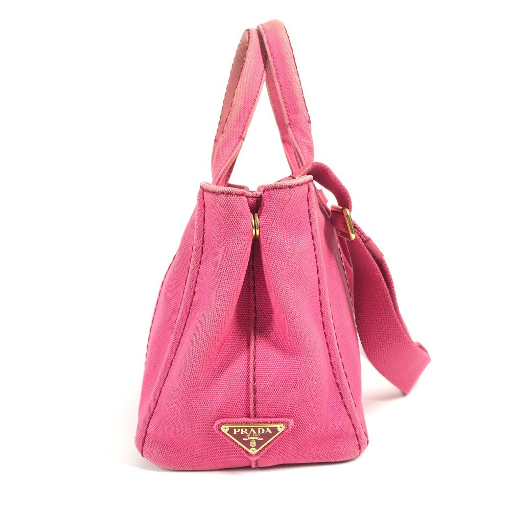 Prada Kanapa Logo Bag Tote Bag 2way Bag Bahu Beg Crossbody Handbag Canvas Ladies Pink