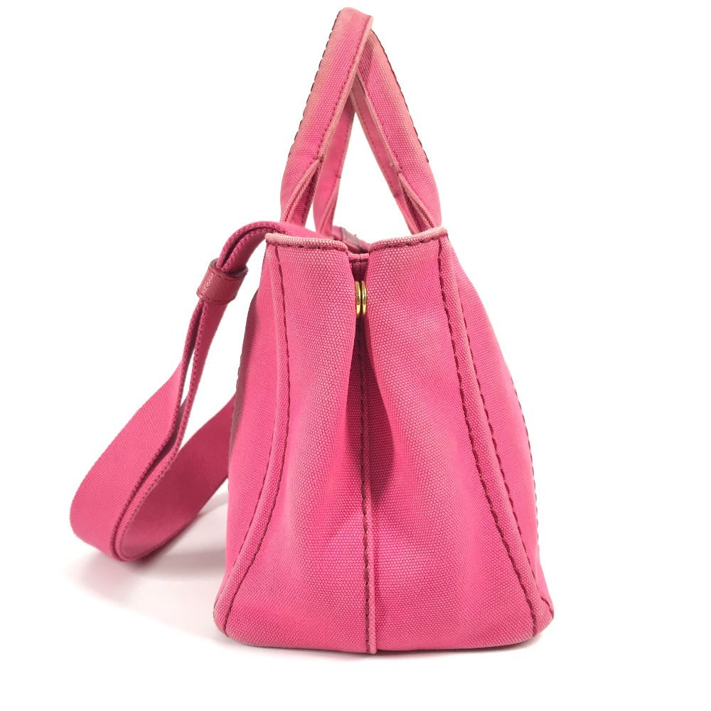 Prada Kanapa Logo Bag Tote Bag 2way Bag Bahu Beg Crossbody Handbag Canvas Ladies Pink