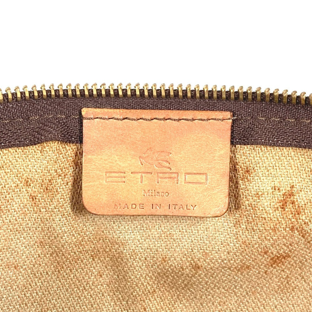 ETRO Paisley Pattern Bag Cylindrical Handbag PVC/Leather Women's Brown