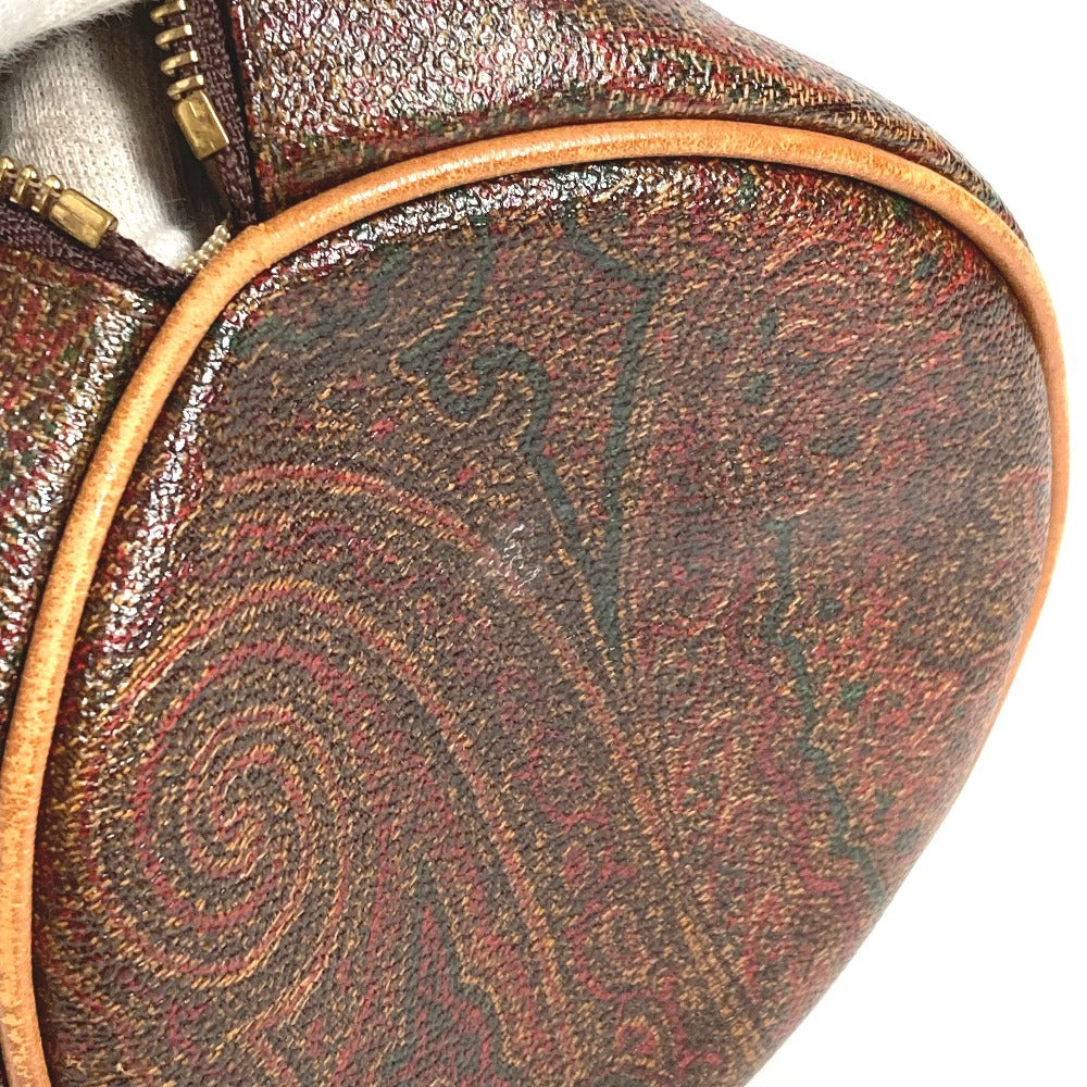 ETRO Paisley Pattern Bag Cylindrical Handbag PVC/Leather Women's Brown