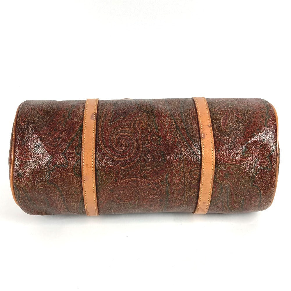 ETRO Paisley Pattern Bag Cylindrical Handbag PVC/Leather Women's Brown