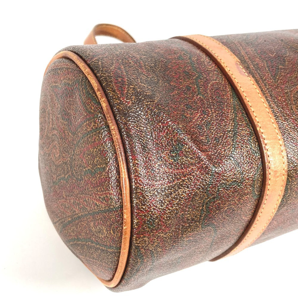 ETRO Paisley Pattern Bag Cylindrical Handbag PVC/Leather Women's Brown