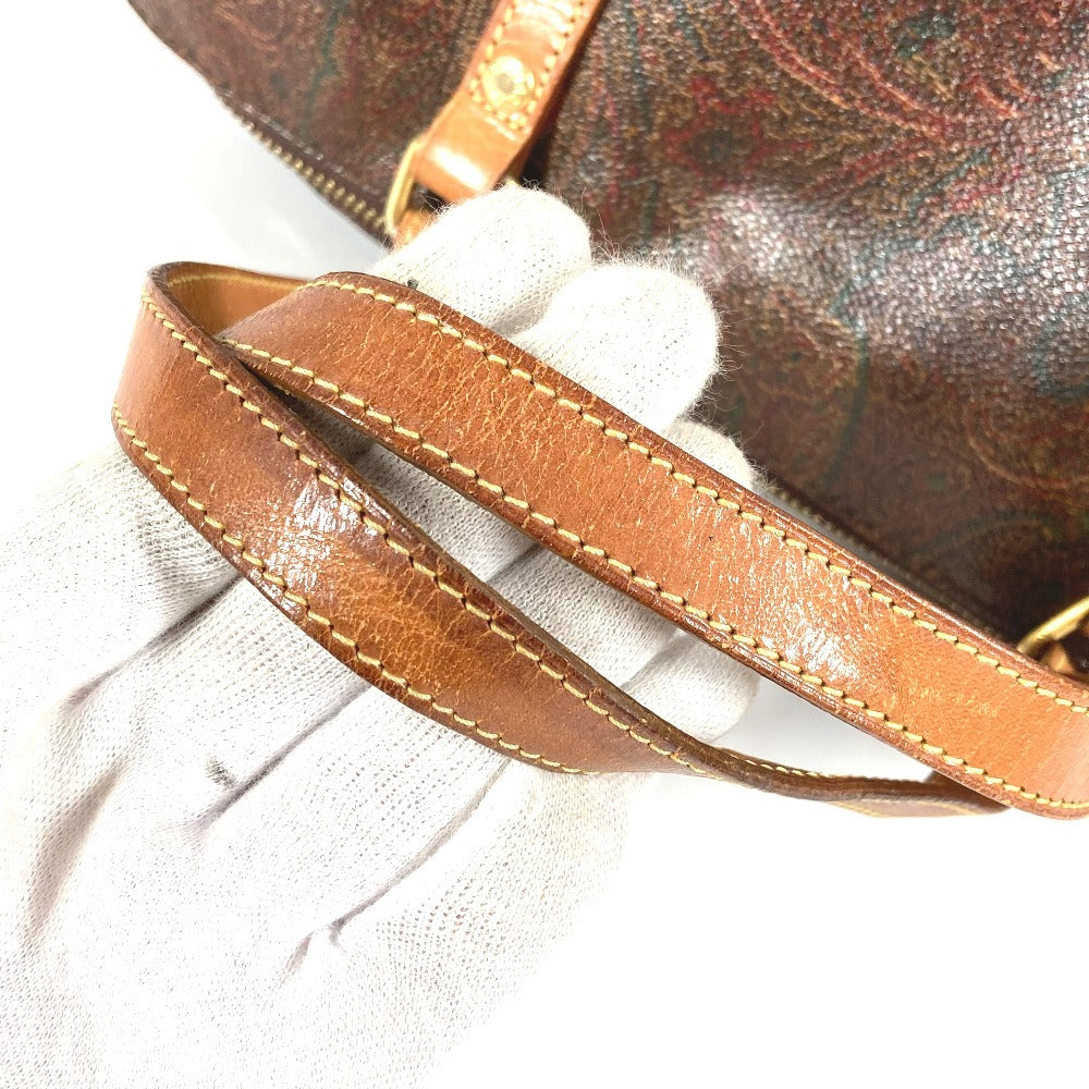 ETRO Paisley Pattern Bag Cylindrical Handbag PVC/Leather Women's Brown
