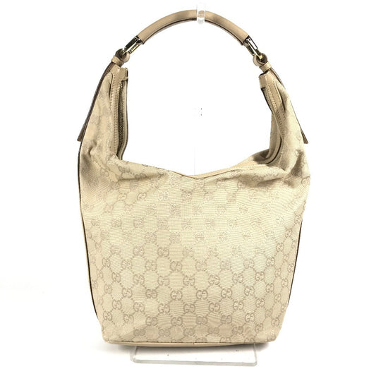 GUCCI 73885 GG Logo Bag Shoulder Bag Bucket Type Shoulder Bag GG Canvas/Leather Women's Beige