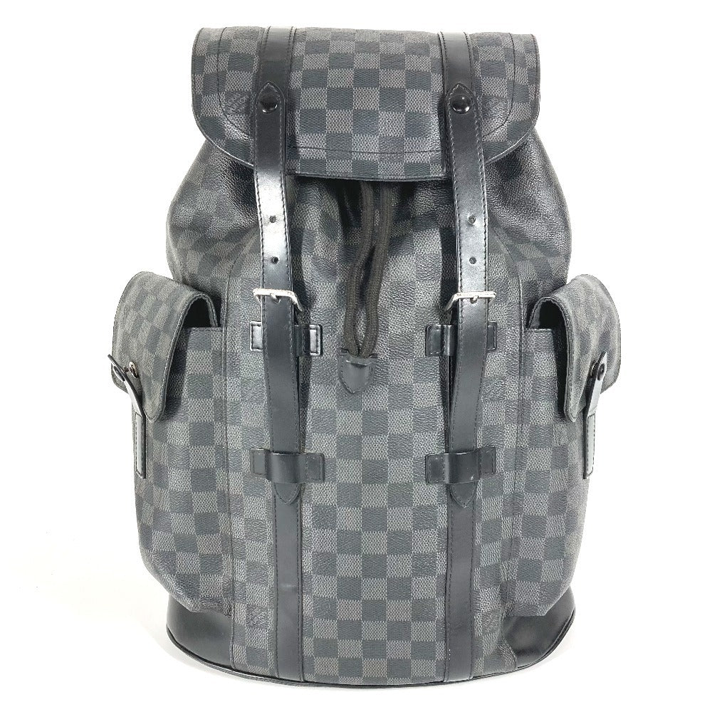 LOUIS VUITTON N41379 Damier Graphite Christopher MM Christopher MM Bag Backpack Rucksack Damier Graphite Canvas Unisex Black