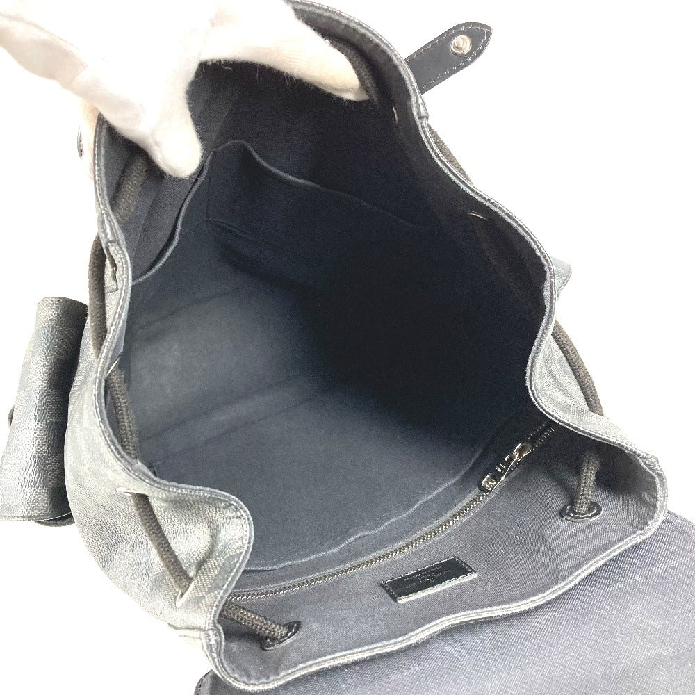 LOUIS VUITTON N41379 Damier Graphite Christopher MM Christopher MM Bag Backpack Rucksack Damier Graphite Canvas Unisex Black