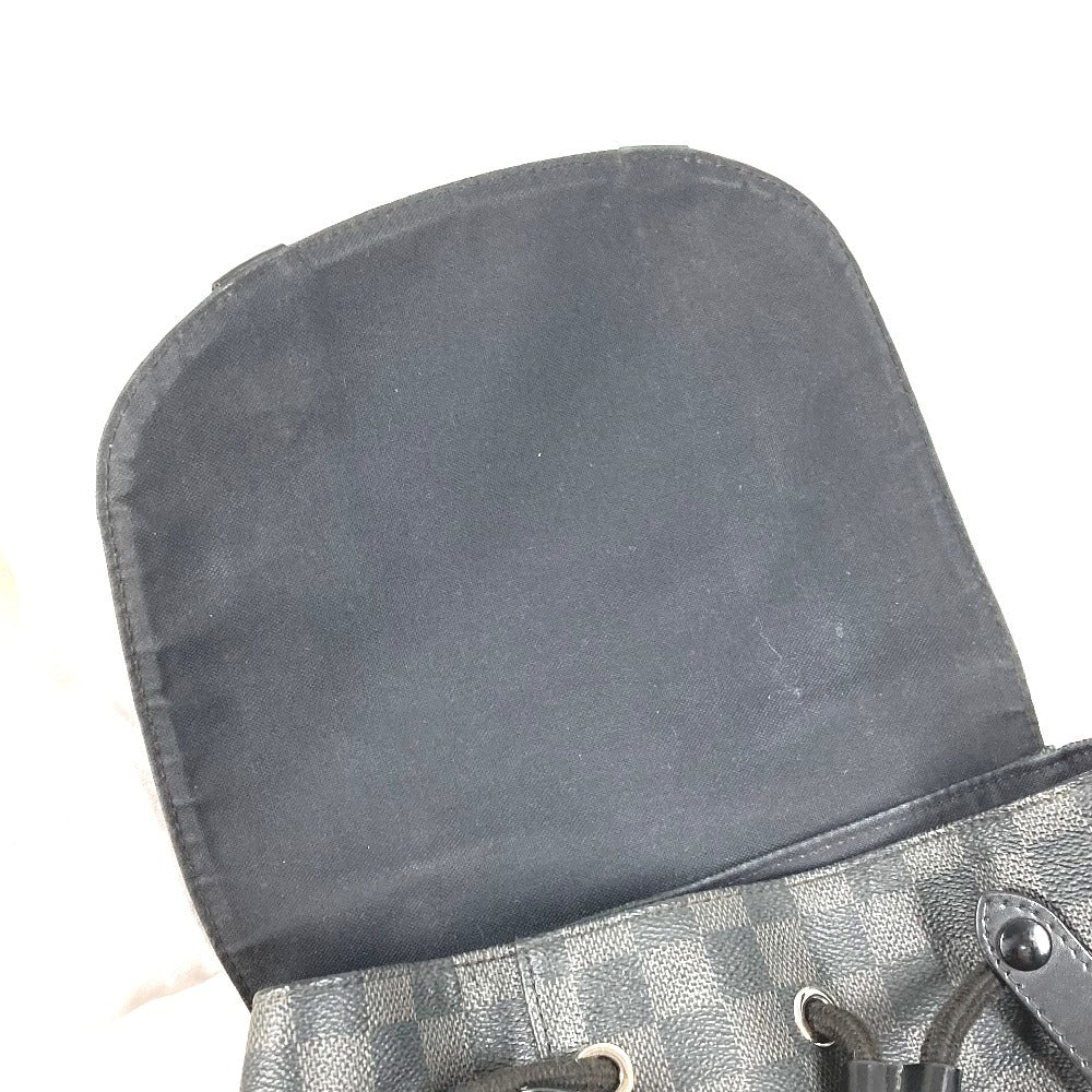 LOUIS VUITTON N41379 Damier Graphite Christopher MM Christopher MM Bag Backpack Rucksack Damier Graphite Canvas Unisex Black