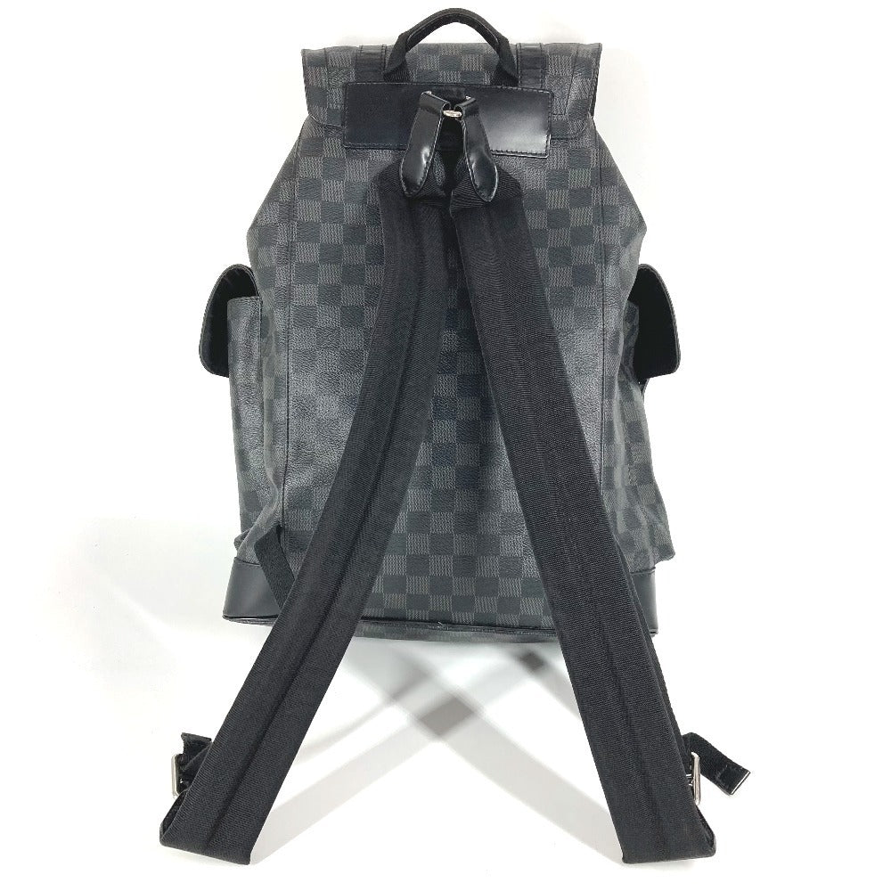 LOUIS VUITTON N41379 Damier Graphite Christopher MM Christopher MM Bag Backpack Rucksack Damier Graphite Canvas Unisex Black