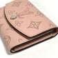 LOUIS VUITTON M64050 Monogram Mahina Portomone Anae Compact Wallet Flap Coin Case Wallet Bifold Wallet Monogram Mahina Women's Magnolia Pink