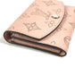LOUIS VUITTON M64050 Monogram Mahina Portomone Anae Compact Wallet Flap Coin Case Wallet Bifold Wallet Monogram Mahina Women's Magnolia Pink