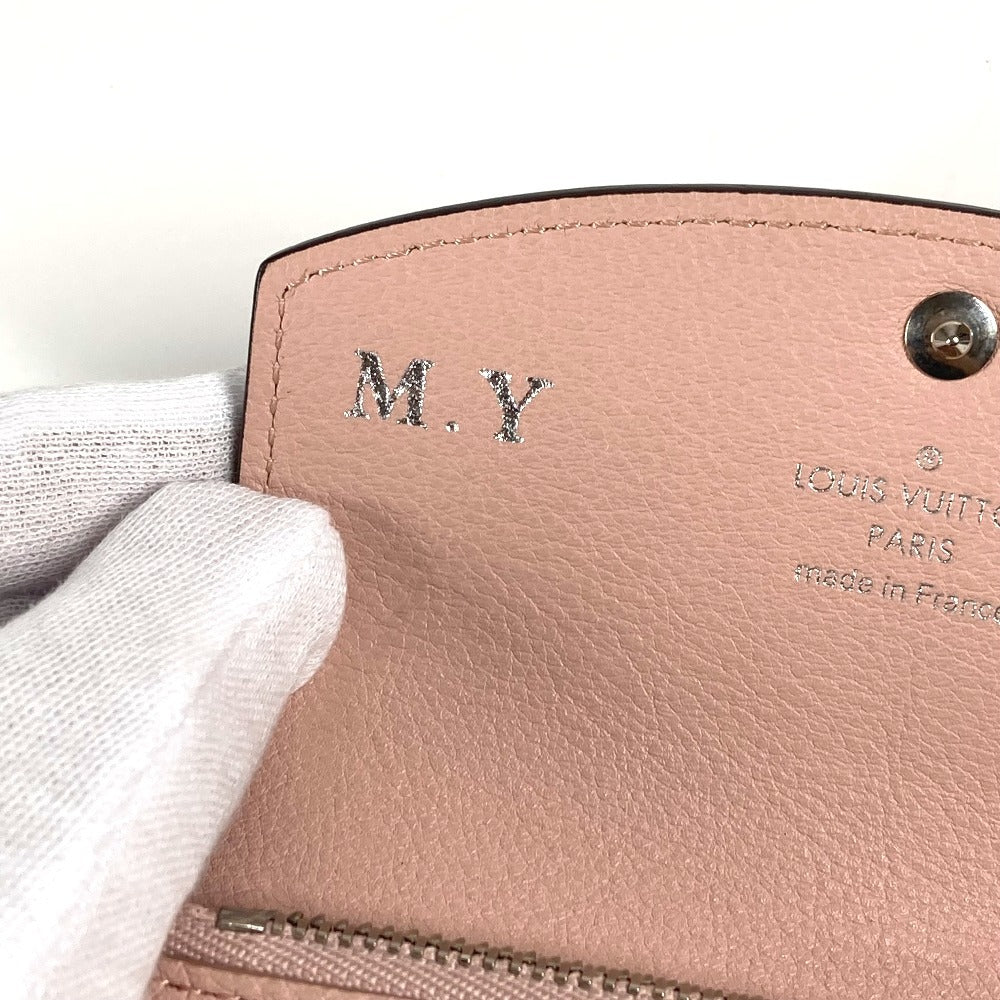 LOUIS VUITTON M64050 Monogram Mahina Portomone Anae Compact Wallet Flap Coin Case Wallet Bifold Wallet Monogram Mahina Women's Magnolia Pink