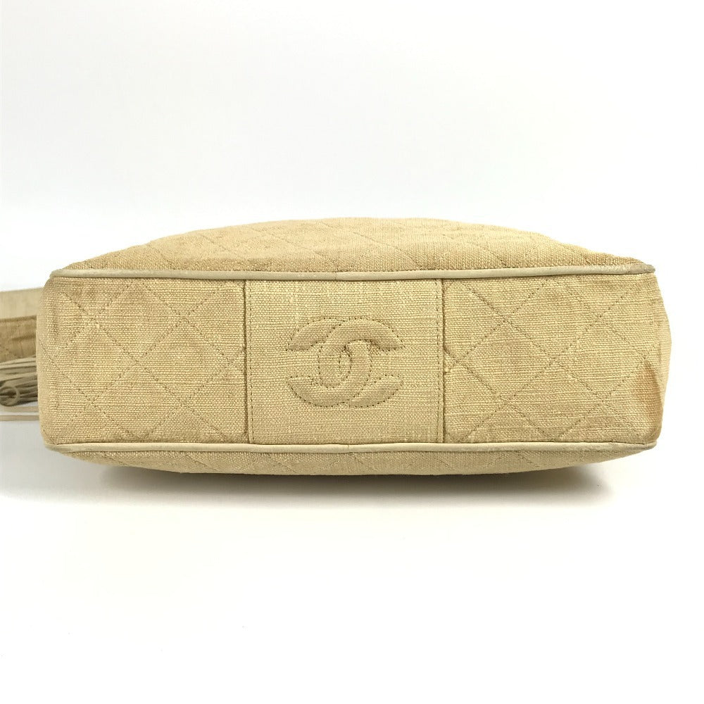 Chanel Vintage Logo Matelasse Quilted Fringe Tassel Bag Crossbody Coco Ball Tassel bahu Beg Kanvas Wanita Beige