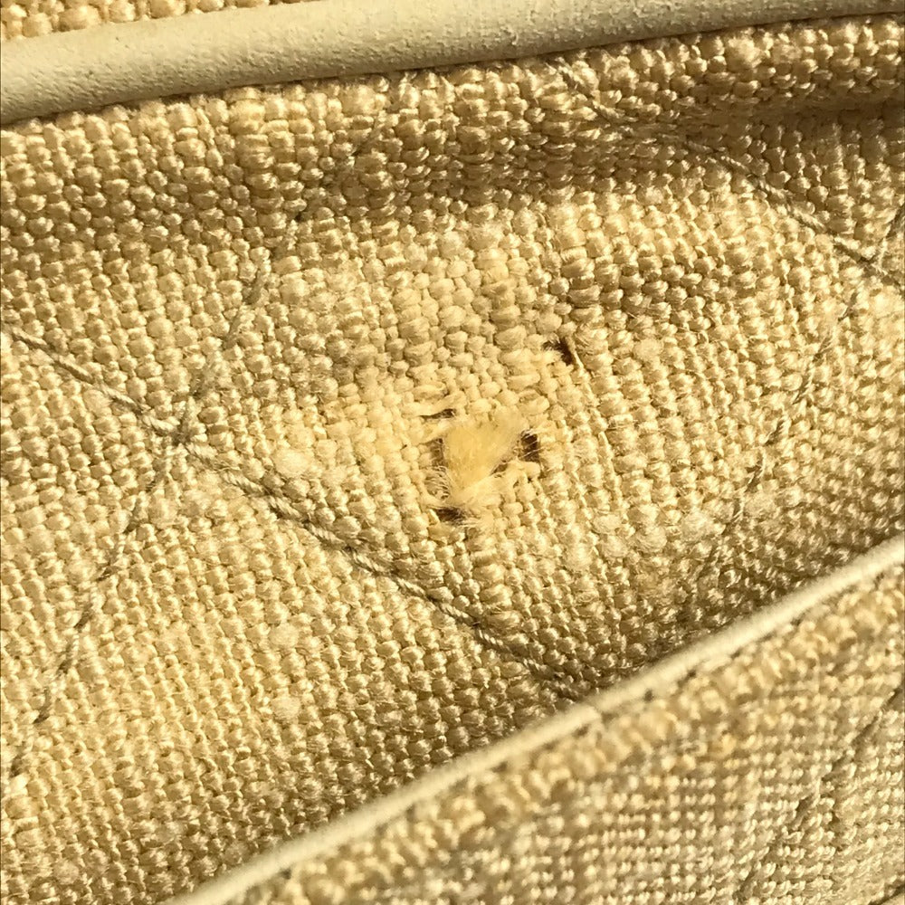 Chanel Vintage Logo Matelasse Quilted Fringe Tassel Bag Crossbody Coco Ball Tassel bahu Beg Kanvas Wanita Beige