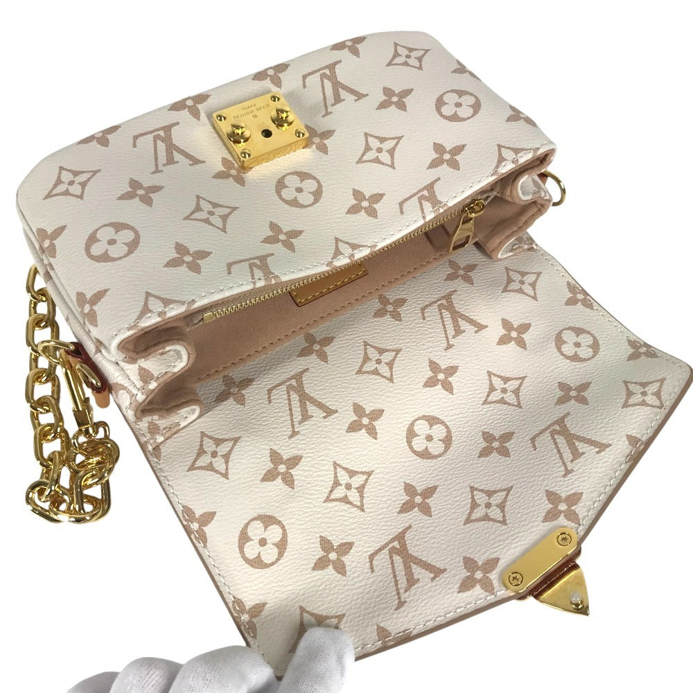 Louis Vuitton M46914 Monogram Dune Pochette Metis EW 3Way Bag Bag Bag Chain Crossbody Beg Bag Canvas Ladies Beige