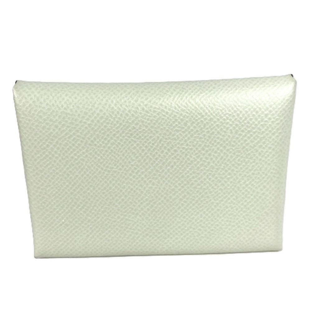 HERMES 二つ折り スリム カルヴィデュオ カードケース 小銭入れ 財布 コインケース エプソン ユニセックス ヴェールフィズ ライトグリーン系