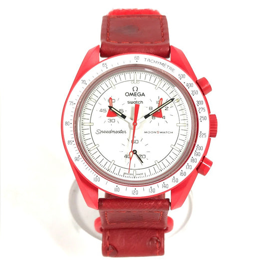 Swatch so33r100 omega omega collaboration moon misi swatch ke mars mars menonton merah lelaki seramik